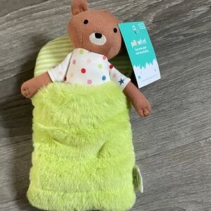 Pillow fort, bear mini plush with sleeping bag